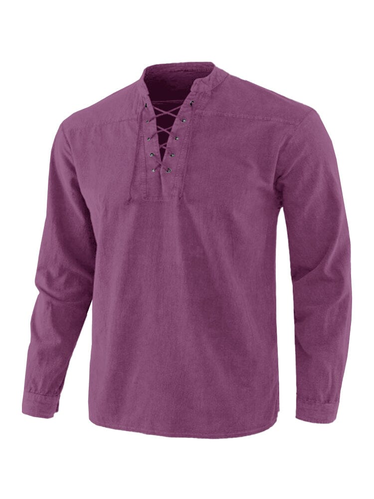 V Neck Lang Ärmel Hemd