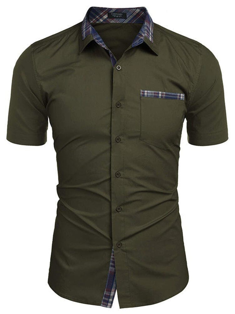 Casual Plaid Kragen Leinen Stil Hemd