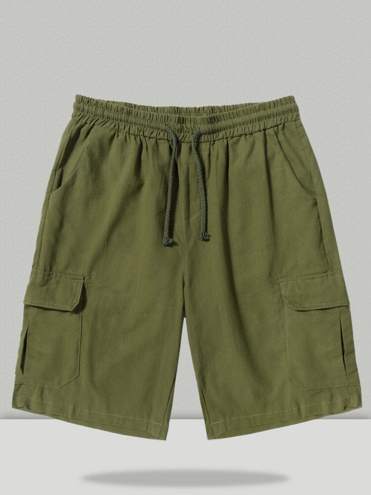 Leinen Stil Hose With Pockets