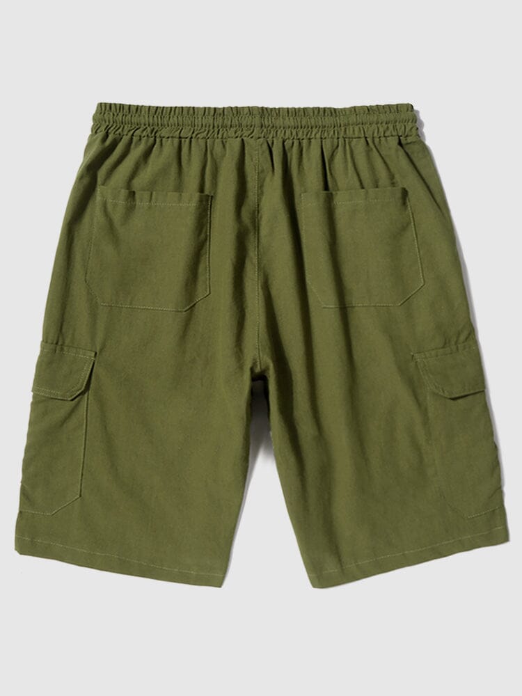 Leinen Stil Hose With Pockets