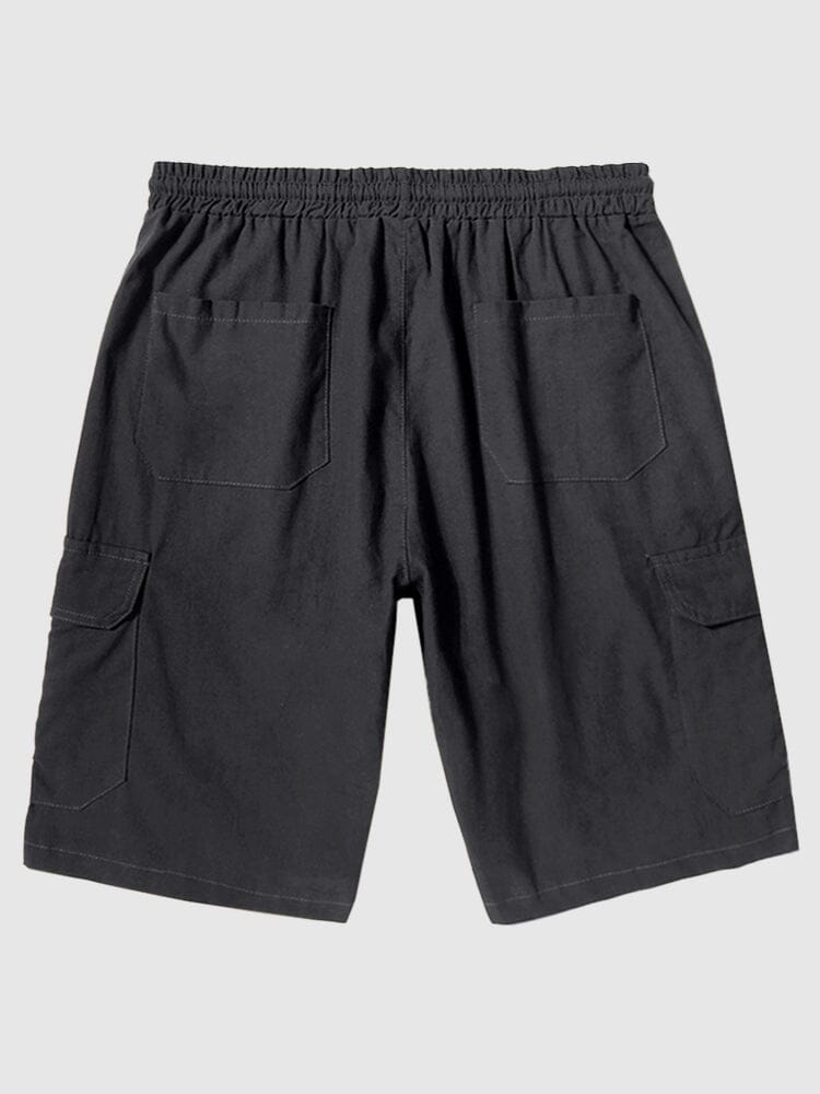Leinen Stil Hose With Pockets