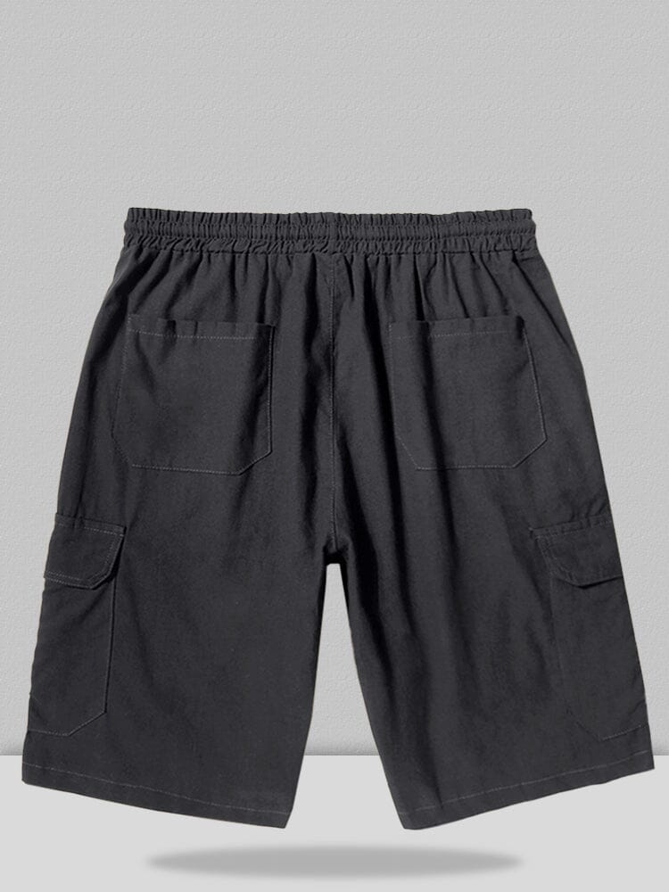 Leinen Stil Hose With Pockets