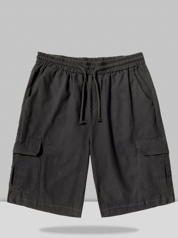 Leinen Stil Hose With Pockets