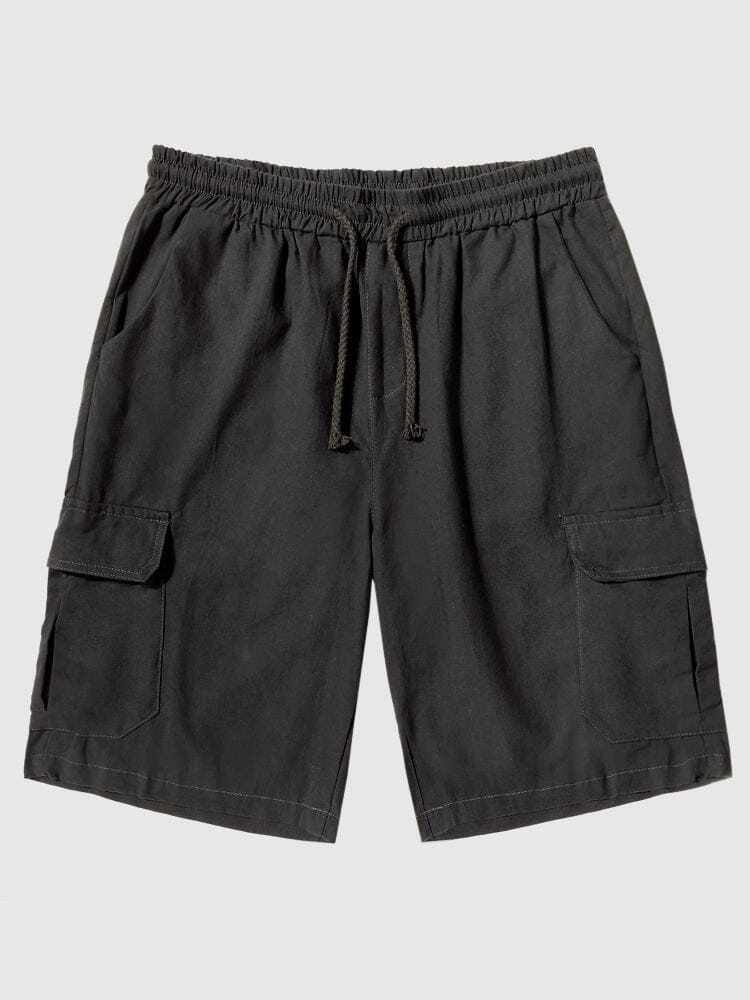 Leinen Stil Hose With Pockets