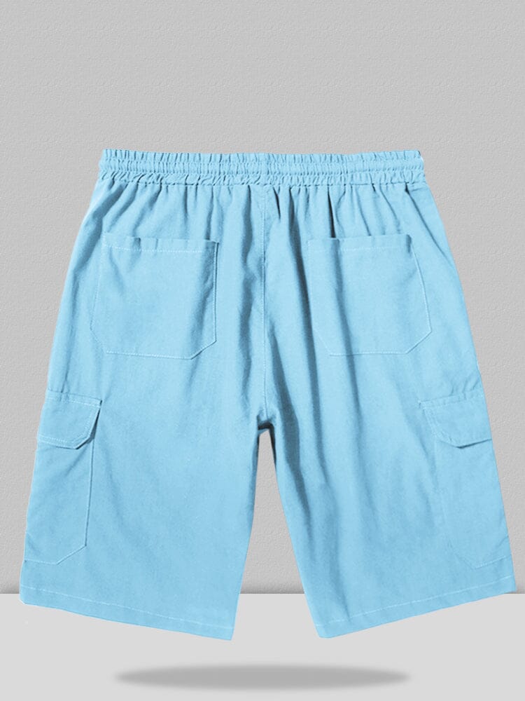 Leinen Stil Hose With Pockets