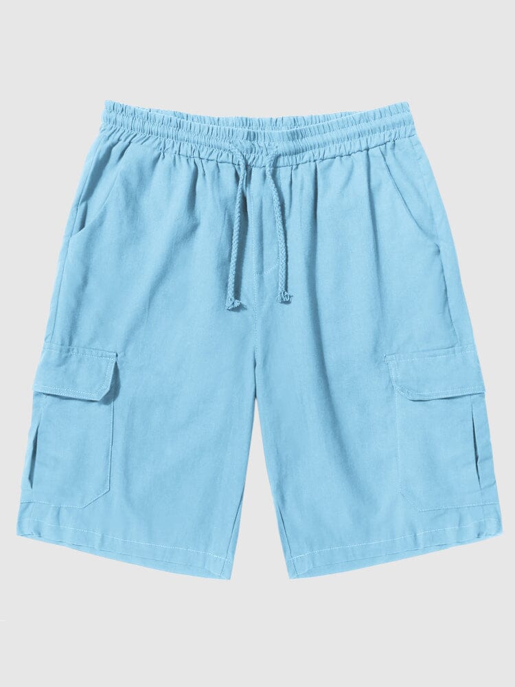 Leinen Stil Hose With Pockets