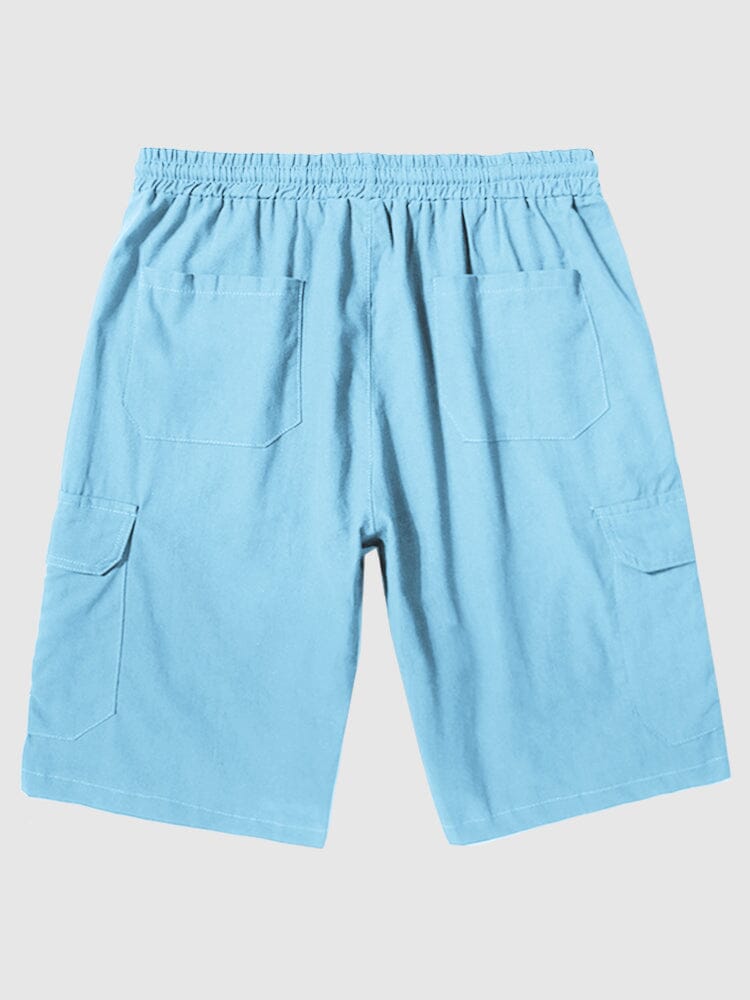 Leinen Stil Hose With Pockets