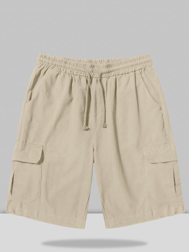 Leinen Stil Hose With Pockets