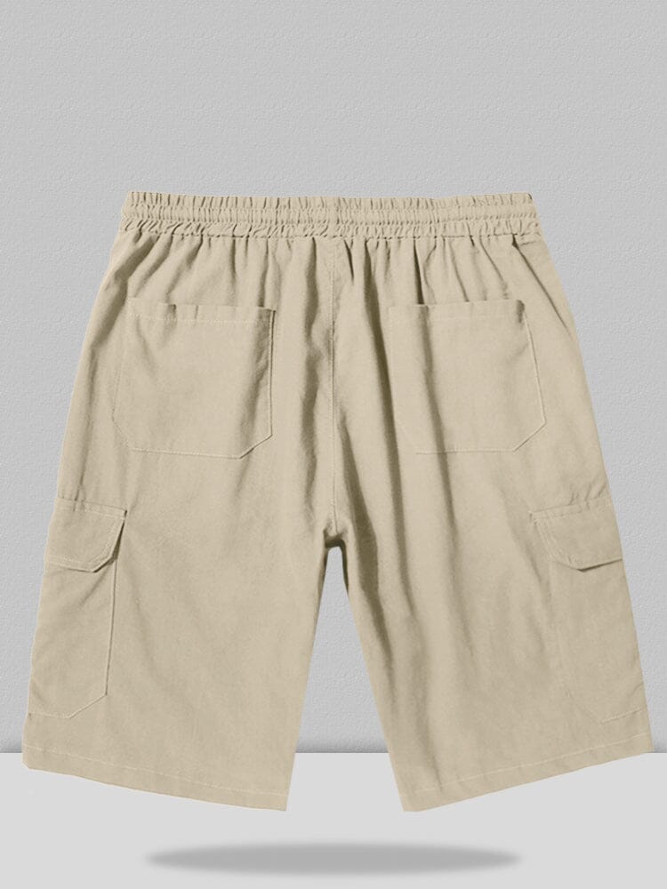 Leinen Stil Hose With Pockets