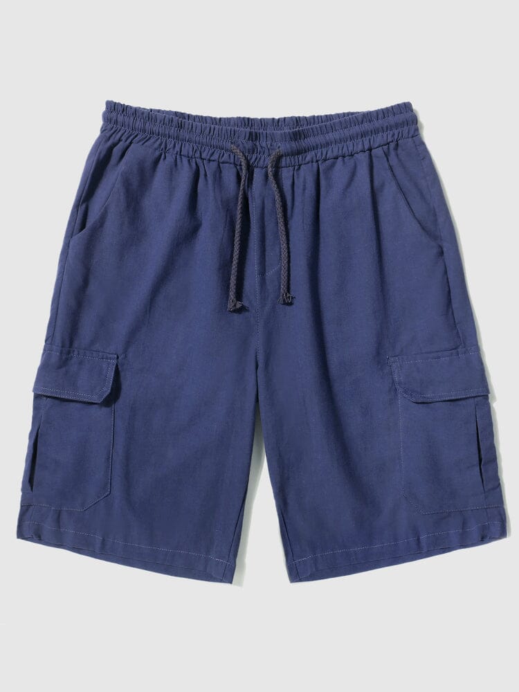 Leinen Stil Hose With Pockets