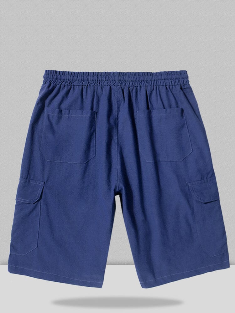 Leinen Stil Hose With Pockets