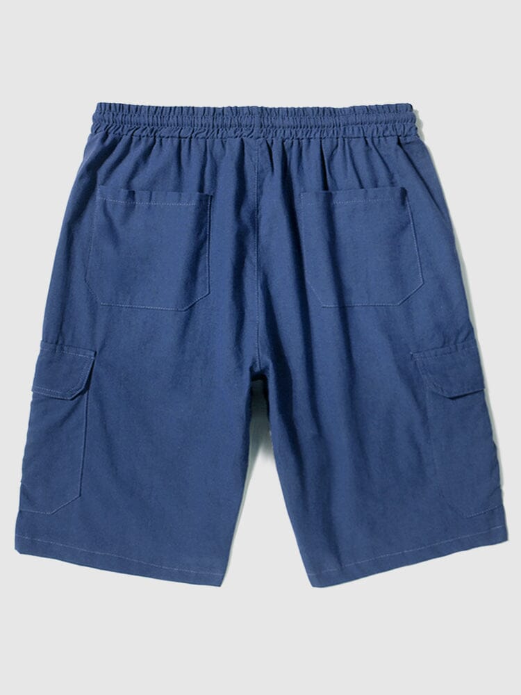 Leinen Stil Hose With Pockets