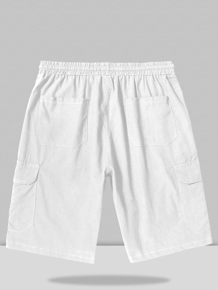 Leinen Stil Hose With Pockets