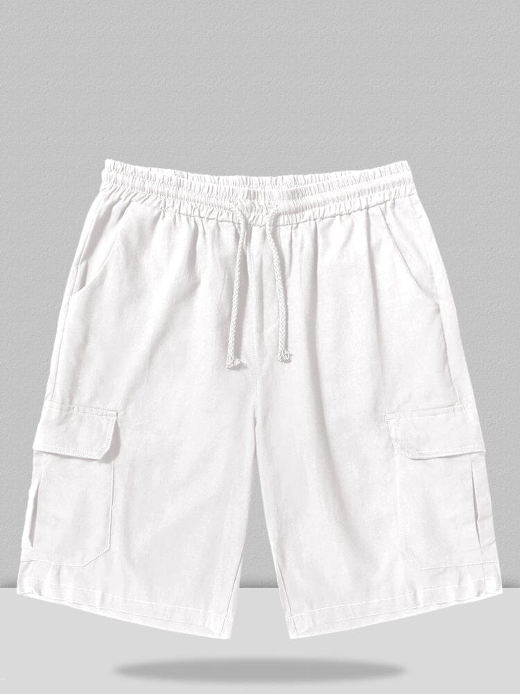 Leinen Stil Hose With Pockets