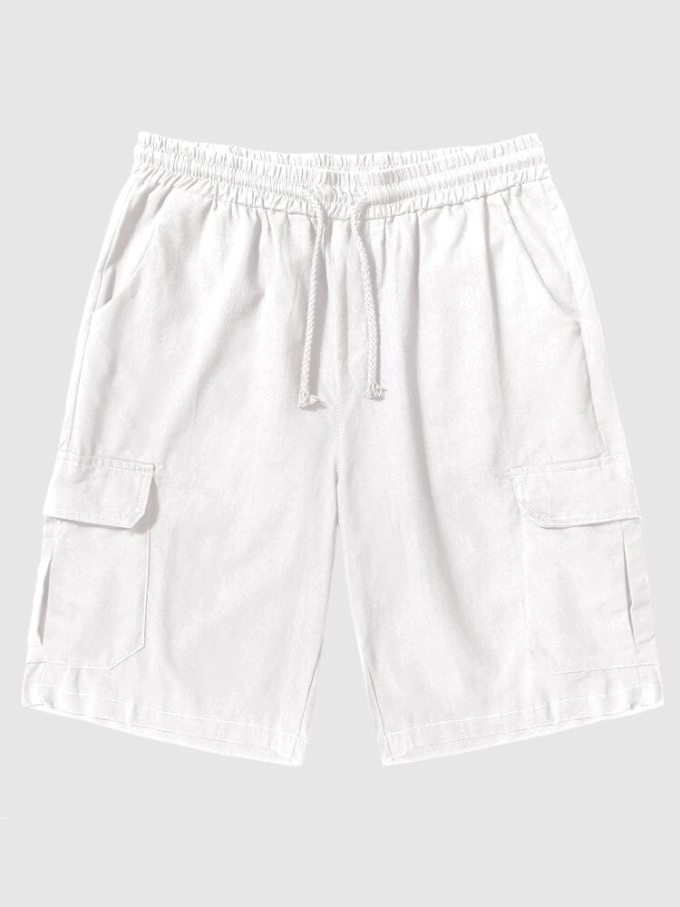 Leinen Stil Hose With Pockets