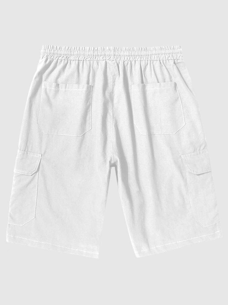 Leinen Stil Hose With Pockets