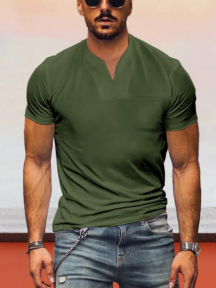 Lockere Fit V-neck Kurz Ärmel T-Hemd