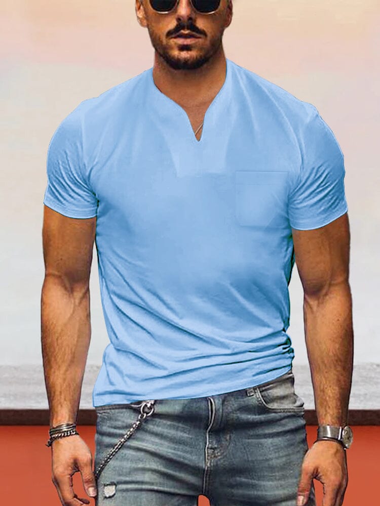 Lockere Fit V-neck Kurz Ärmel T-Hemd