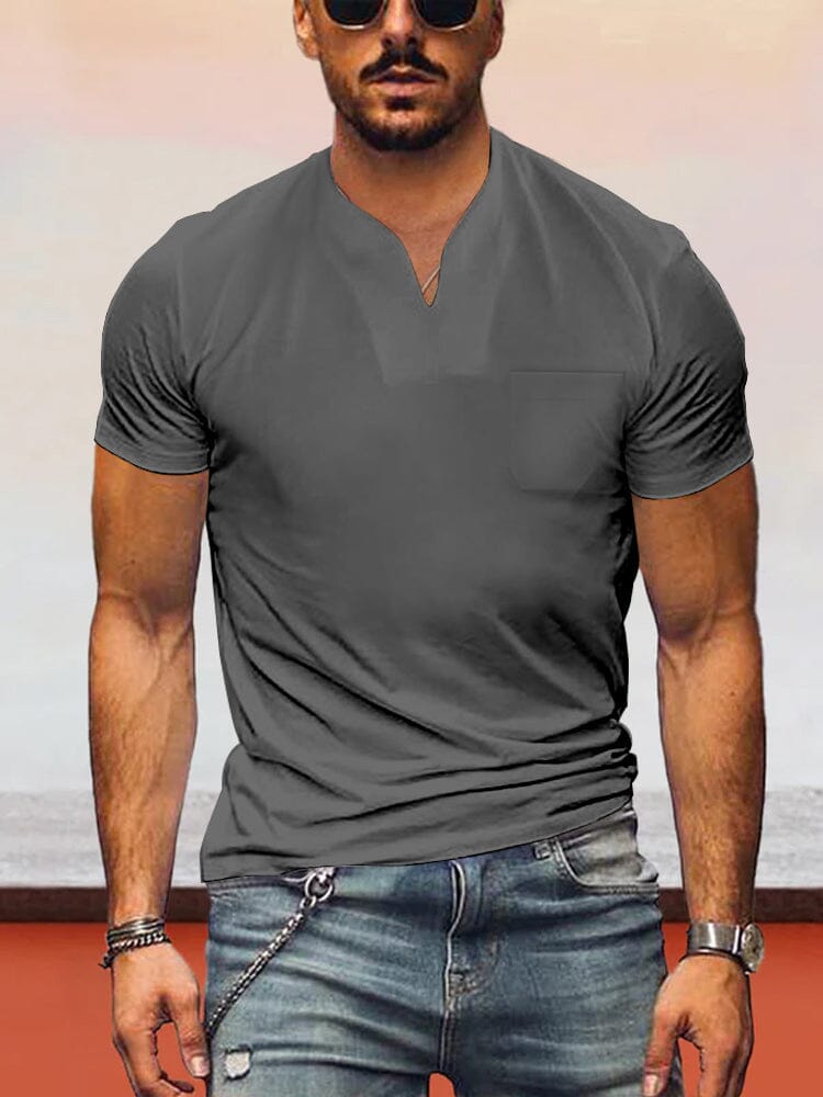 Lockere Fit V-neck Kurz Ärmel T-Hemd