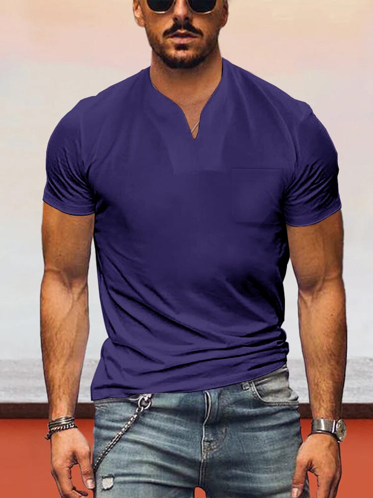 Lockere Fit V-neck Kurz Ärmel T-Hemd