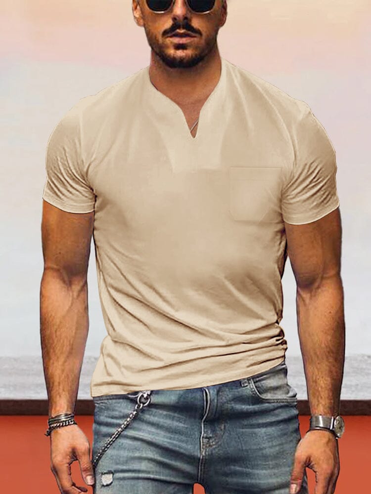 Lockere Fit V-neck Kurz Ärmel T-Hemd