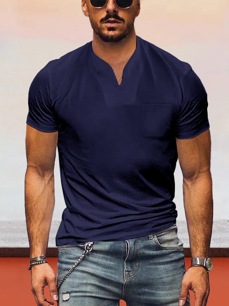 Lockere Fit V-neck Kurz Ärmel T-Hemd