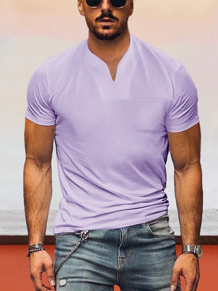 Lockere Fit V-neck Kurz Ärmel T-Hemd
