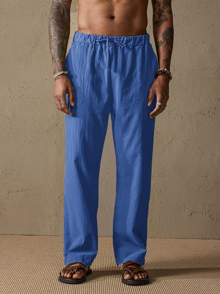 Baumwolle Leinen Stil Yoga Hose With Pockets