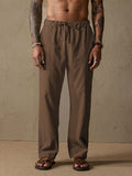 Baumwolle Leinen Stil Yoga Hose With Pockets
