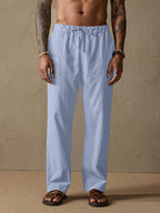 Baumwolle Leinen Stil Yoga Hose With Pockets