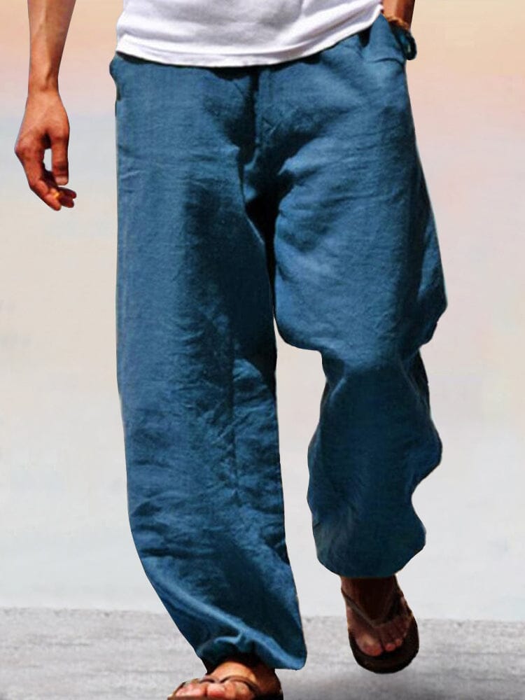 Soft Baumwolle Leinen Wide Leg Hose