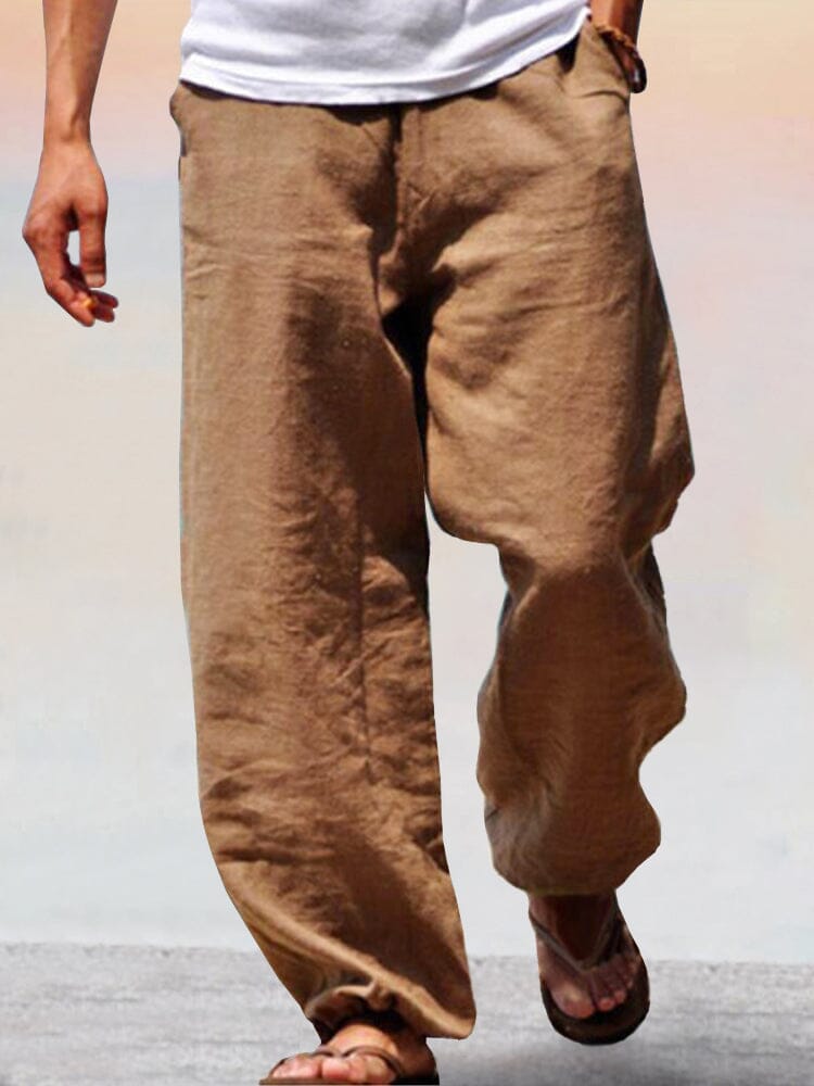 Soft Baumwolle Leinen Wide Leg Hose