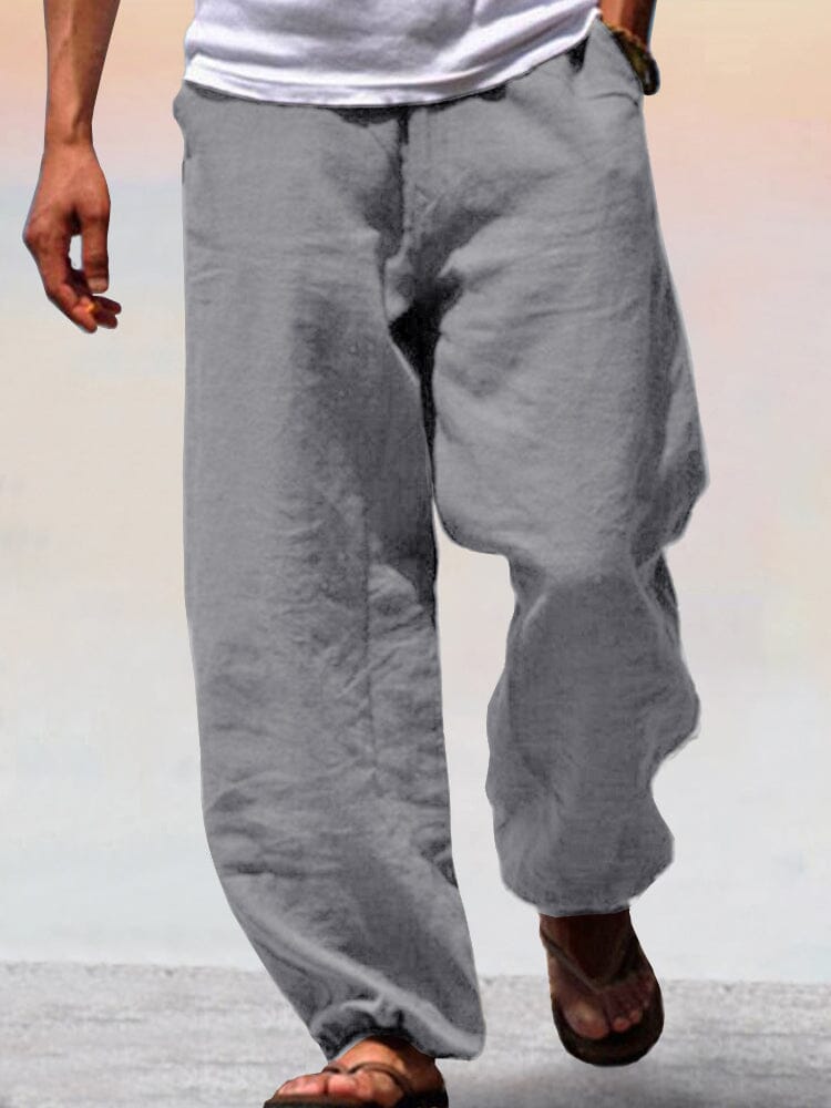 Soft Baumwolle Leinen Wide Leg Hose