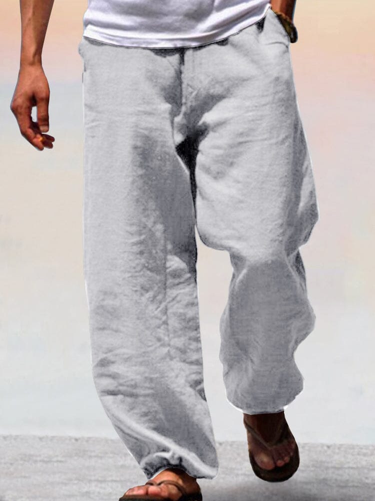 Soft Baumwolle Leinen Wide Leg Hose
