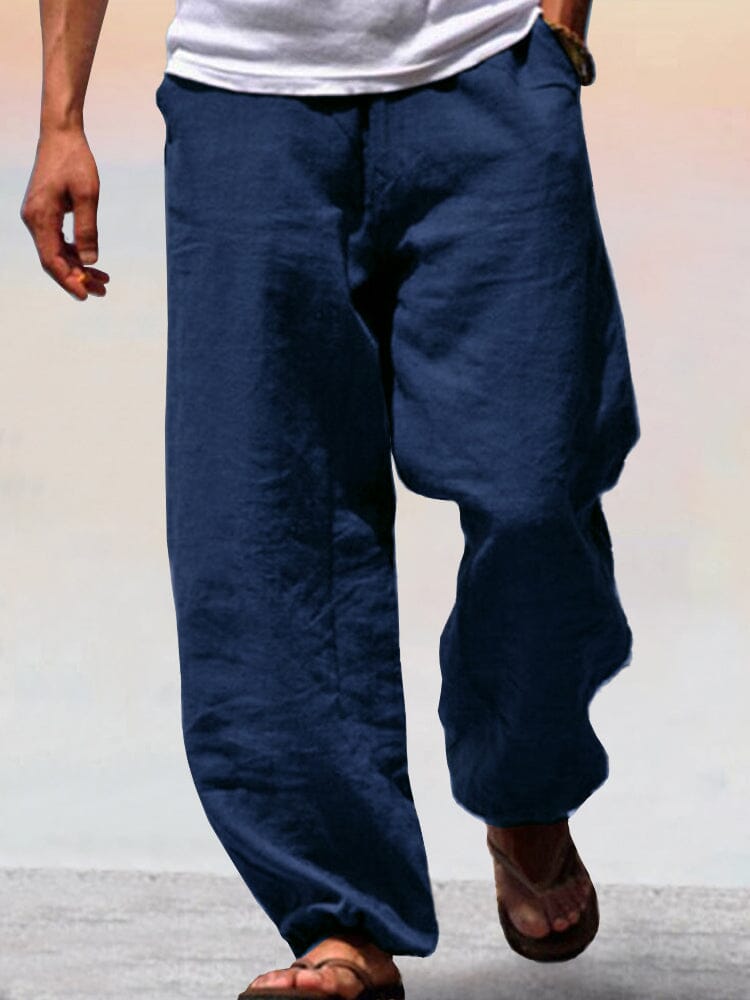 Soft Baumwolle Leinen Wide Leg Hose