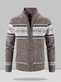 Christmas snowflake Teil standing Kragen warm Cardigan Strick Jacke