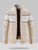 Christmas snowflake Teil standing Kragen warm Cardigan Strick Jacke