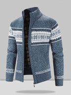 Christmas snowflake Teil standing Kragen warm Cardigan Strick Jacke