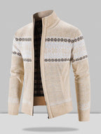 Christmas snowflake Teil standing Kragen warm Cardigan Strick Jacke