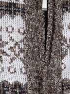 Christmas snowflake Teil standing Kragen warm Cardigan Strick Jacke