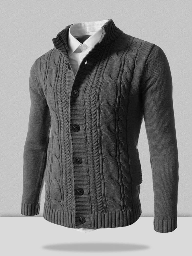 Stand Kragen Strick Cardigan Pullover