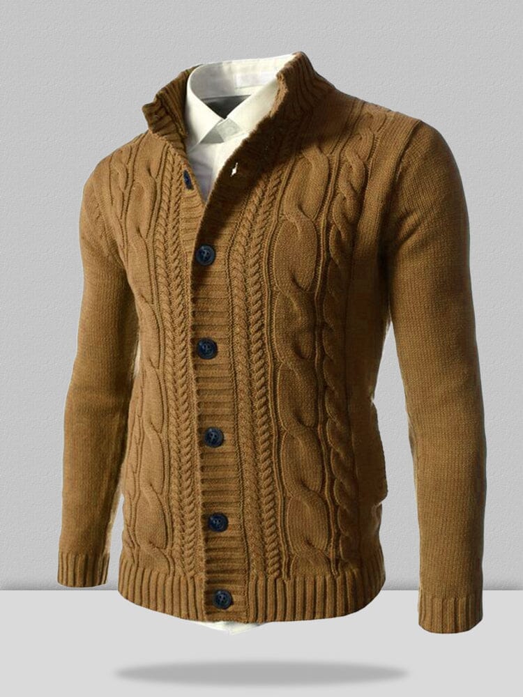 Stand Kragen Strick Cardigan Pullover