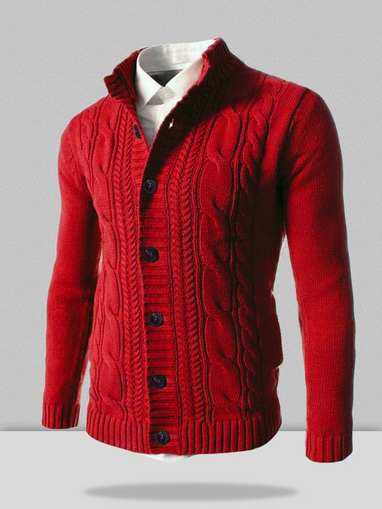 Stand Kragen Strick Cardigan Pullover