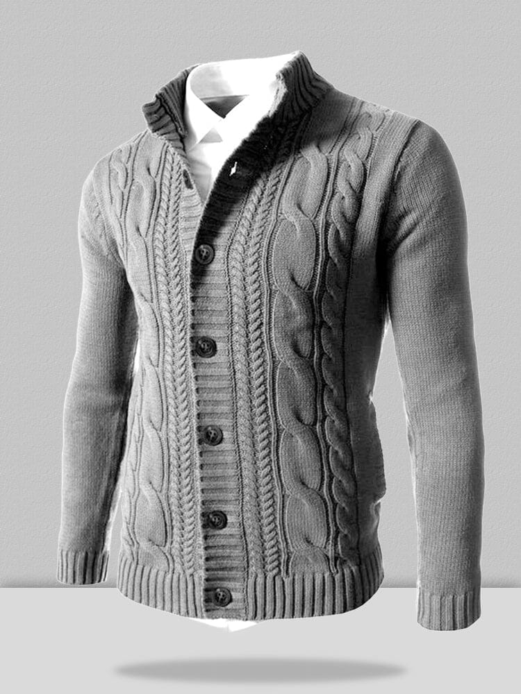 Stand Kragen Strick Cardigan Pullover