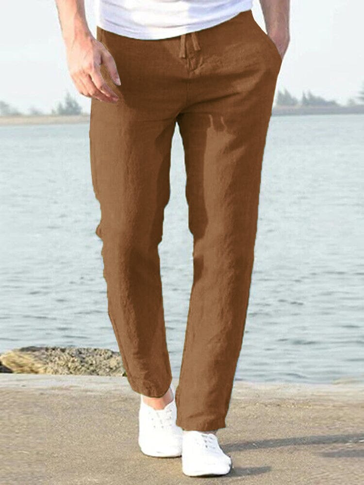 Casual Lockere Uni Color Lacing Elastische Waist Hose