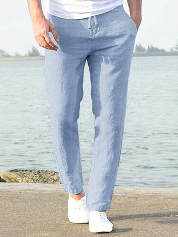 Casual Lockere Uni Color Lacing Elastische Waist Hose