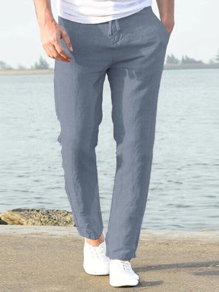 Casual Lockere Uni Color Lacing Elastische Waist Hose