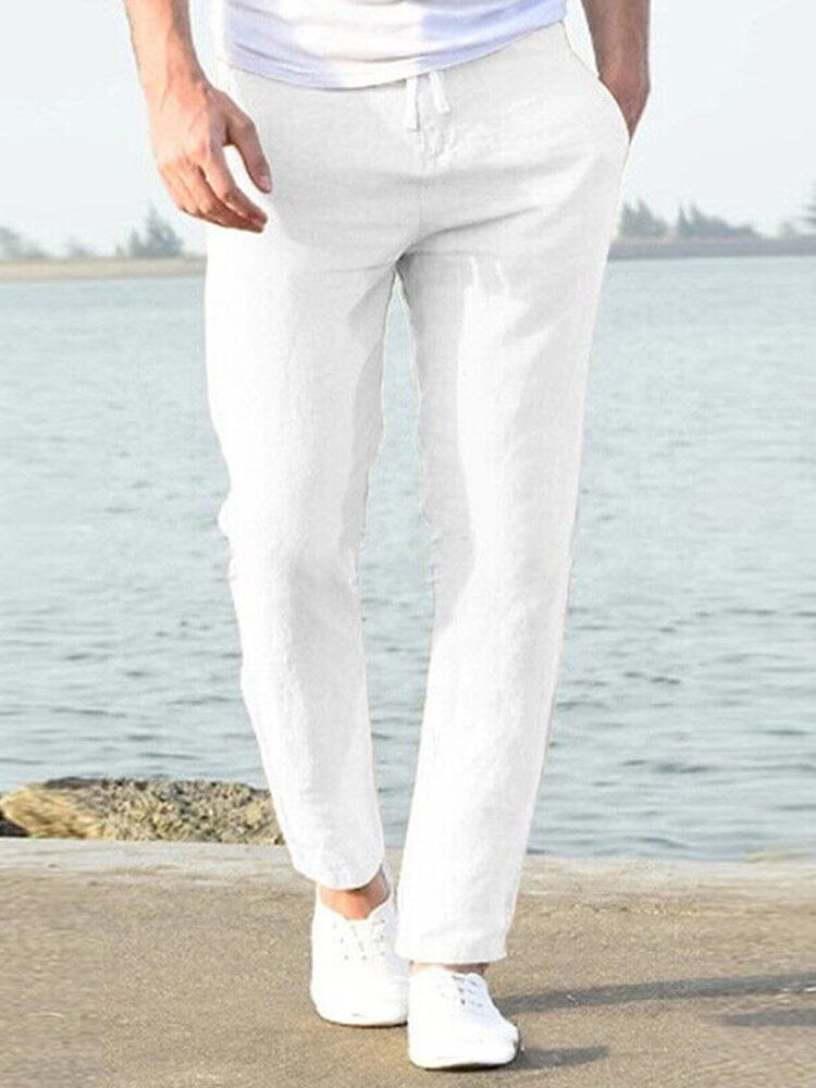 Casual Lockere Uni Color Lacing Elastische Waist Hose