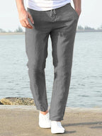 Casual Lockere Uni Color Lacing Elastische Waist Hose