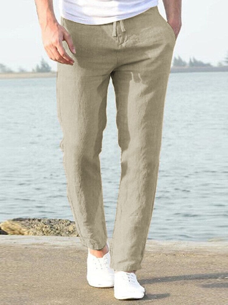 Casual Lockere Uni Color Lacing Elastische Waist Hose